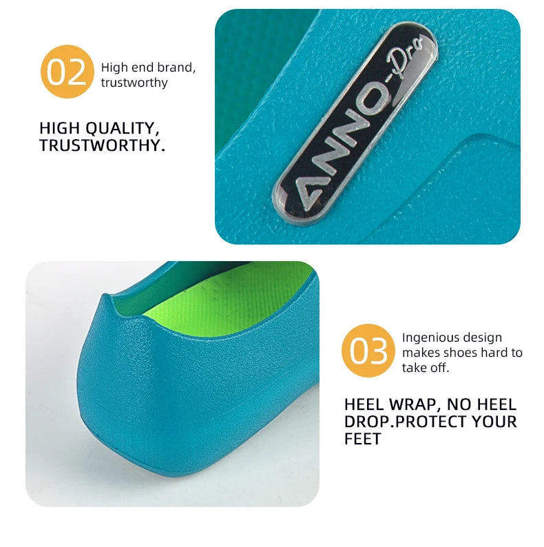 ANNO Soft Doctors Nurses Anti-slip Protective Clogs Operating Room Slippers Chef Work Flat Hospital Foot Wear with Shoes Pad