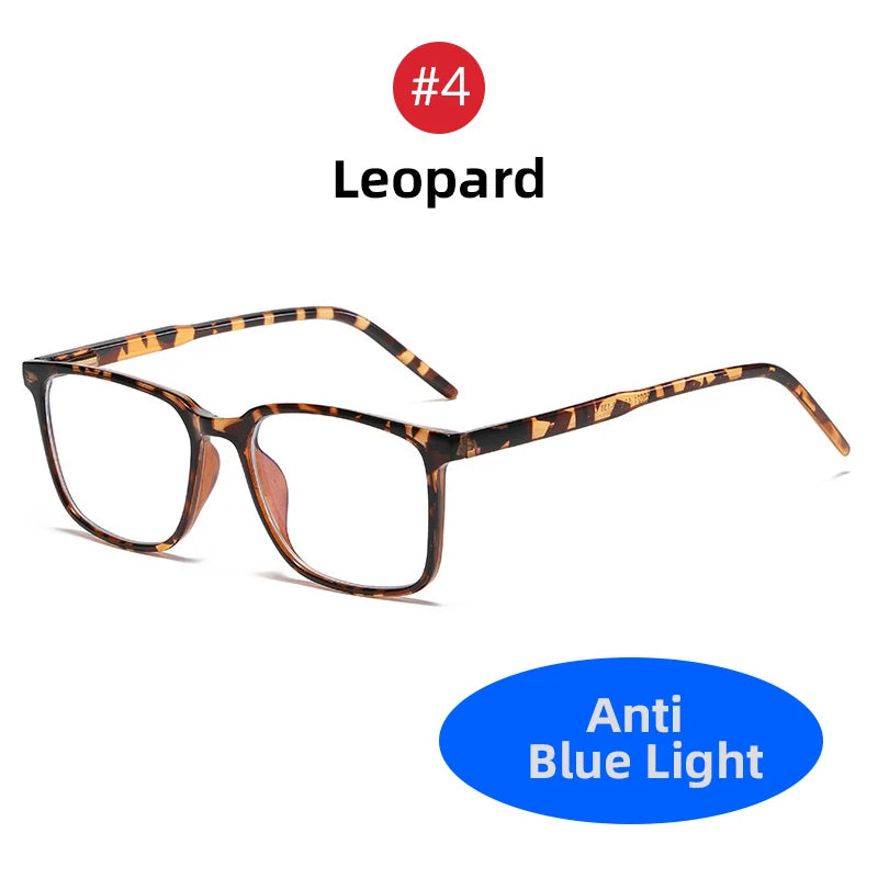 VIVIBEE Square Blue Light Blocking Men Glasses Gaming TR90 Matte Black Anti Ray Eyeglasses Computer Transparent Fashion Eyewear