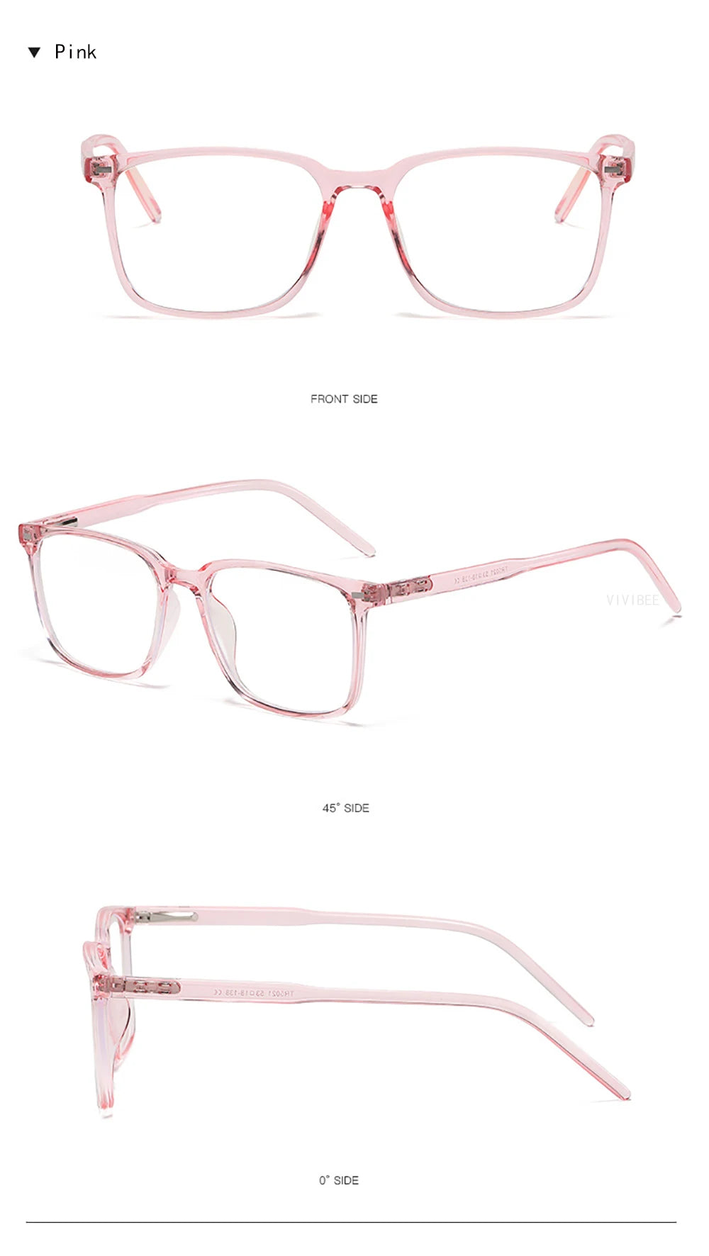 VIVIBEE Square Blue Light Blocking Men Glasses Gaming TR90 Matte Black Anti Ray Eyeglasses Computer Transparent Fashion Eyewear