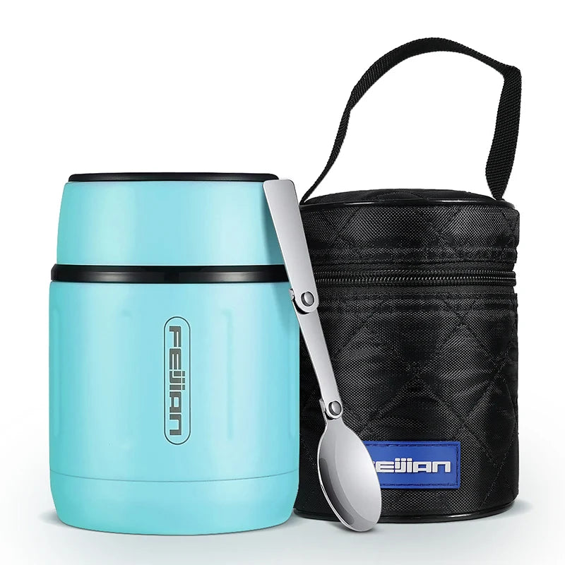 FEIJIAN 500ml Food Thermos, 316 Stainless Steel Vacuum Insulated Food Jar With Spoon Kids Lunch Box