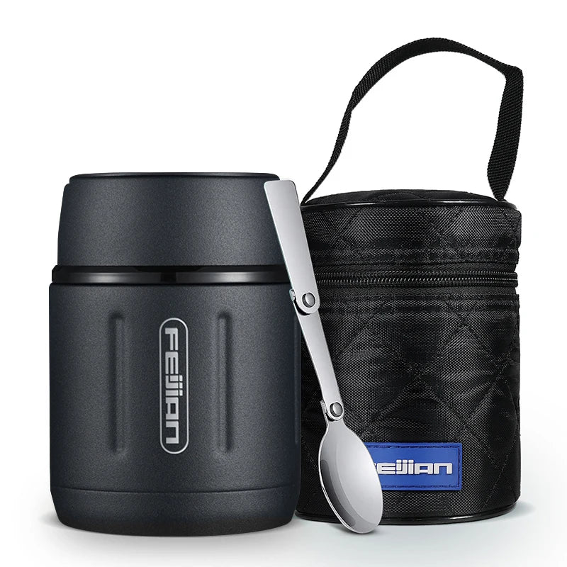 FEIJIAN 500ml Food Thermos, 316 Stainless Steel Vacuum Insulated Food Jar With Spoon Kids Lunch Box