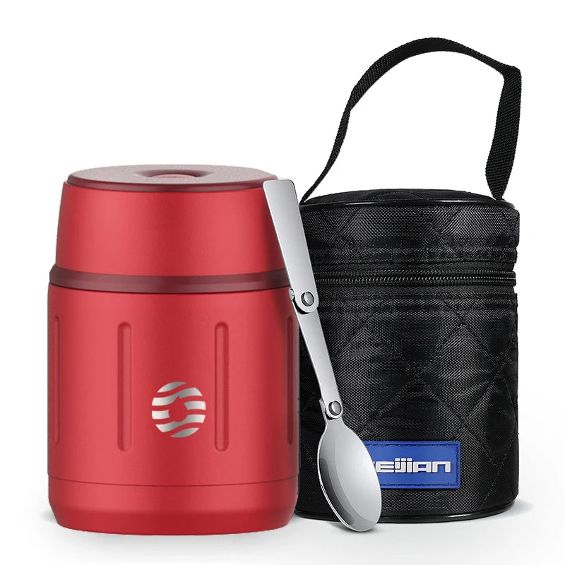 FEIJIAN 500ml Food Thermos, 316 Stainless Steel Vacuum Insulated Food Jar With Spoon Kids Lunch Box