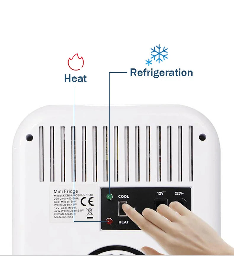 220V Mini Refrigerator Multifunction Portable Cold Freezer Car Home Cosmetics Fridge Drink Cooler Outdoor Travel Camping Beach6L
