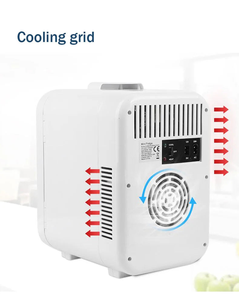 220V Mini Refrigerator Multifunction Portable Cold Freezer Car Home Cosmetics Fridge Drink Cooler Outdoor Travel Camping Beach6L