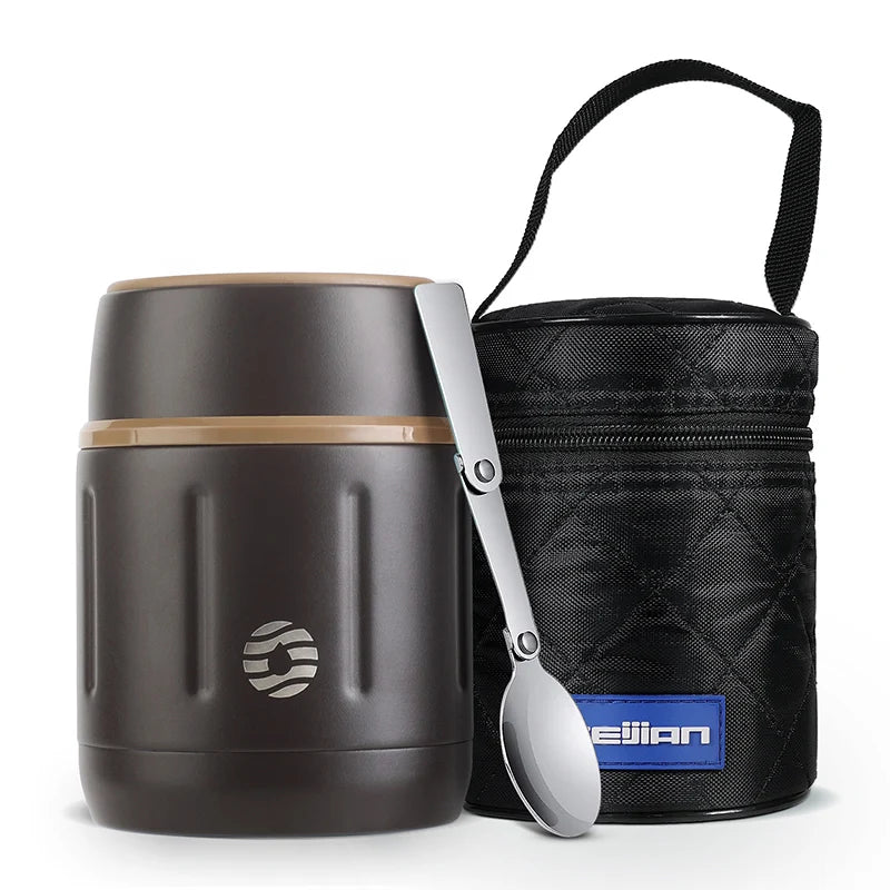 FEIJIAN 500ml Food Thermos, 316 Stainless Steel Vacuum Insulated Food Jar With Spoon Kids Lunch Box