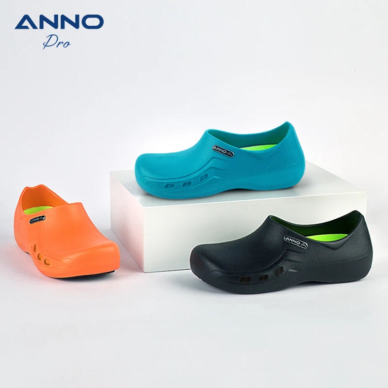 ANNO Soft Doctors Nurses Anti-slip Protective Clogs Operating Room Slippers Chef Work Flat Hospital Foot Wear with Shoes Pad