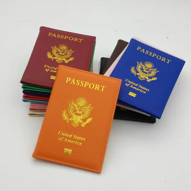 Personalised leather USA Passport Cover Customized Travel Passport holder American Wallet Covers for Passports Girls America