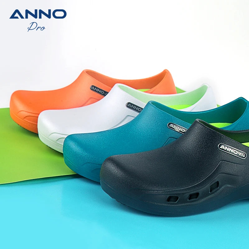 ANNO Soft Doctors Nurses Anti-slip Protective Clogs Operating Room Slippers Chef Work Flat Hospital Foot Wear with Shoes Pad