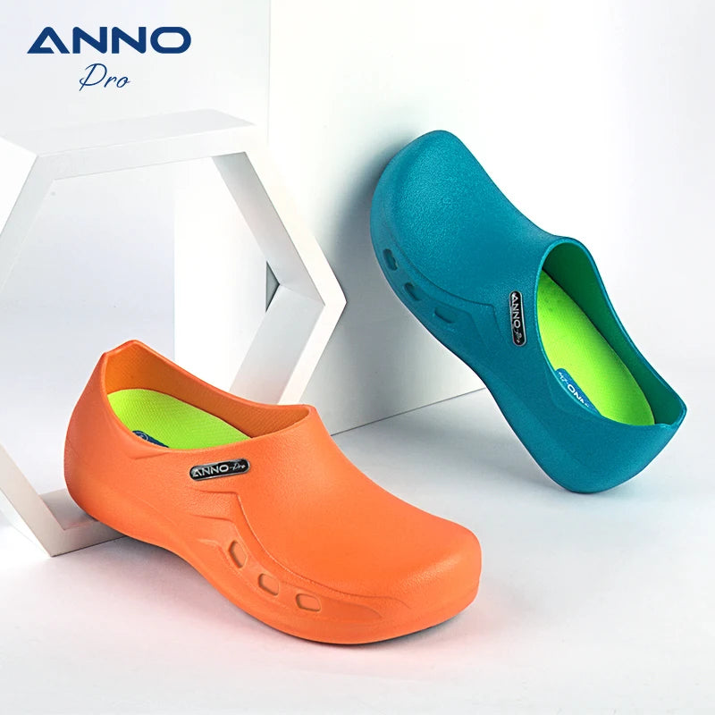 ANNO Soft Doctors Nurses Anti-slip Protective Clogs Operating Room Slippers Chef Work Flat Hospital Foot Wear with Shoes Pad