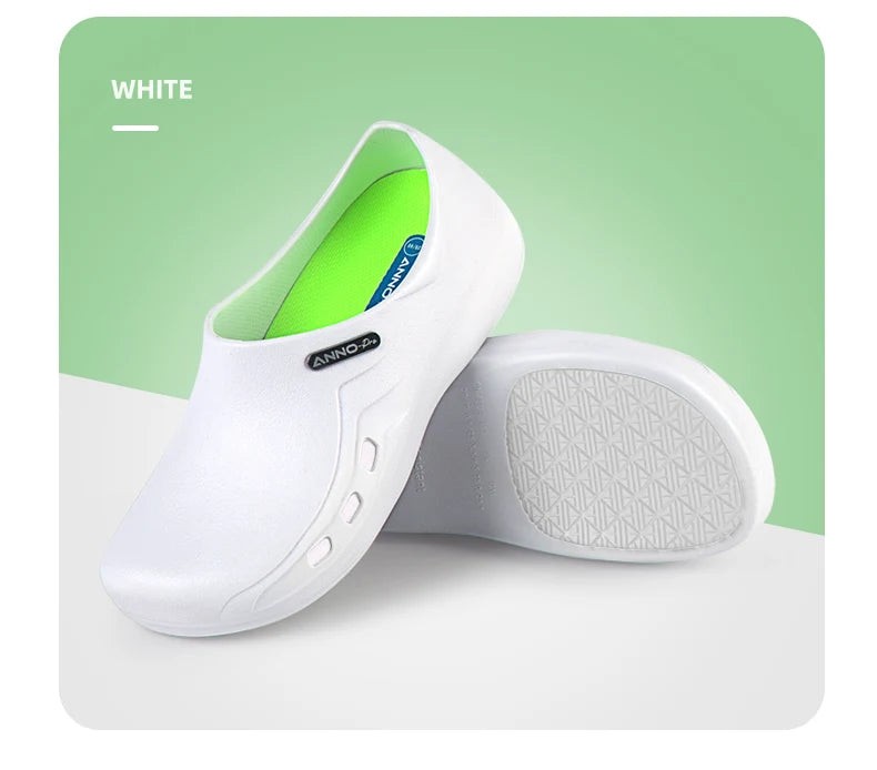 ANNO Soft Doctors Nurses Anti-slip Protective Clogs Operating Room Slippers Chef Work Flat Hospital Foot Wear with Shoes Pad