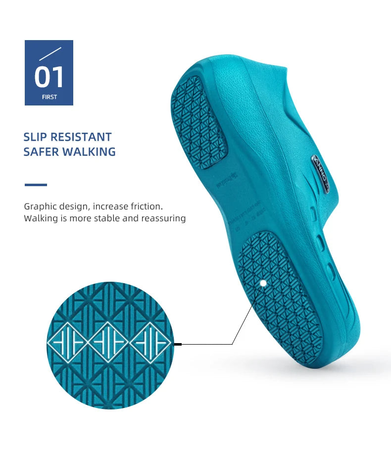 ANNO Soft Doctors Nurses Anti-slip Protective Clogs Operating Room Slippers Chef Work Flat Hospital Foot Wear with Shoes Pad