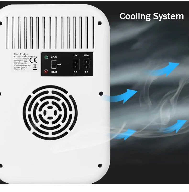 220V Mini Refrigerator Multifunction Portable Cold Freezer Car Home Cosmetics Fridge Drink Cooler Outdoor Travel Camping Beach6L