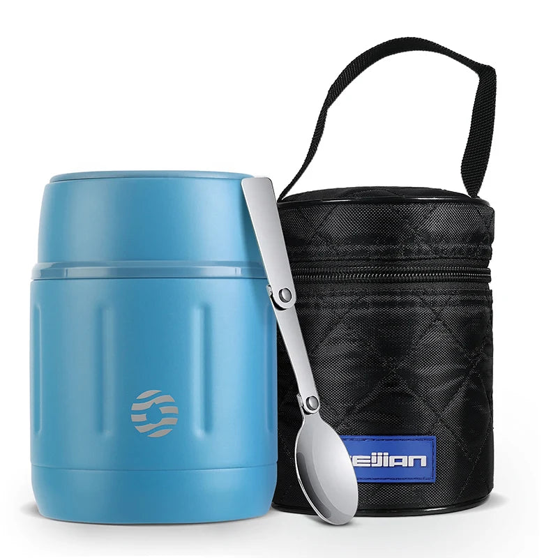 FEIJIAN 500ml Food Thermos, 316 Stainless Steel Vacuum Insulated Food Jar With Spoon Kids Lunch Box