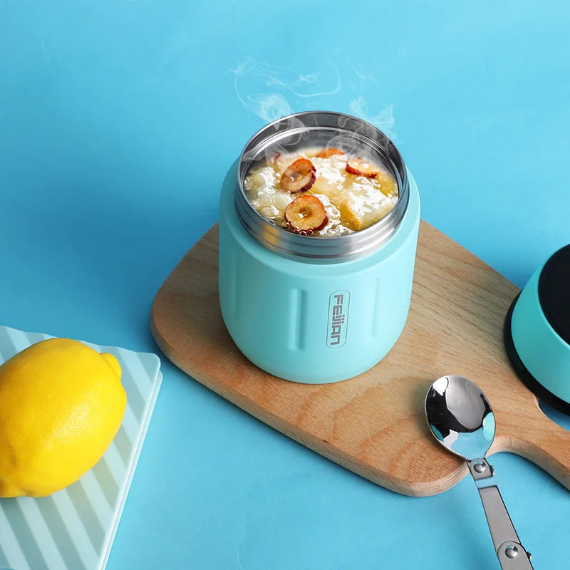 FEIJIAN 500ml Food Thermos, 316 Stainless Steel Vacuum Insulated Food Jar With Spoon Kids Lunch Box