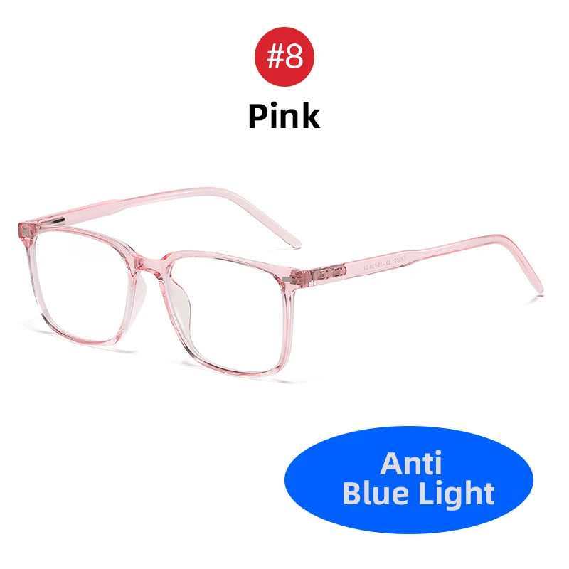 VIVIBEE Square Blue Light Blocking Men Glasses Gaming TR90 Matte Black Anti Ray Eyeglasses Computer Transparent Fashion Eyewear