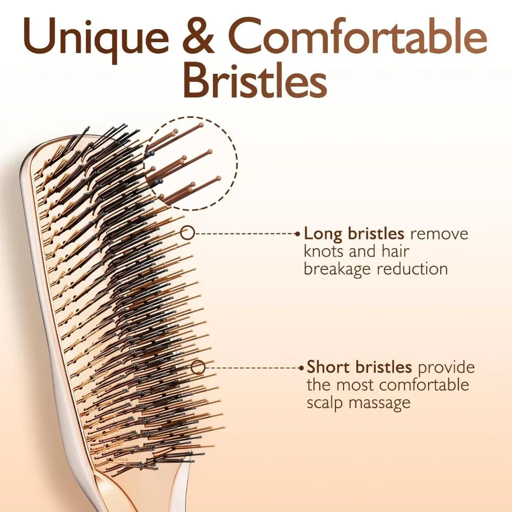 Japanese Premium Head Massager Scalp Brush Hair Massager Shampoo Brush Wet Plastic Detangling Brush Hair Cleaning Comb Rose Gold