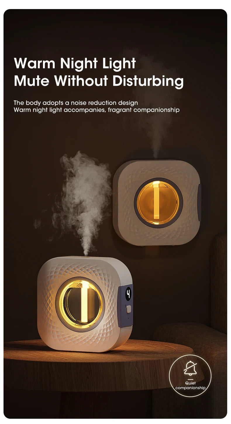 60 ㎡ Oil Aromatherapy Machine Air Purifying Diffuser Toilet Deodorization Fragrance Wall-mounted Humidifier Colorful Night Light
