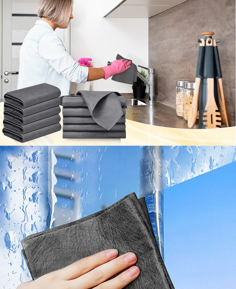 1/3/5/10Pcs Magic Cleaning Cloths Reusable Microfiber Washing Rags Microfiber Glass Clean Towel Washable Lint-free Cleaning Rags