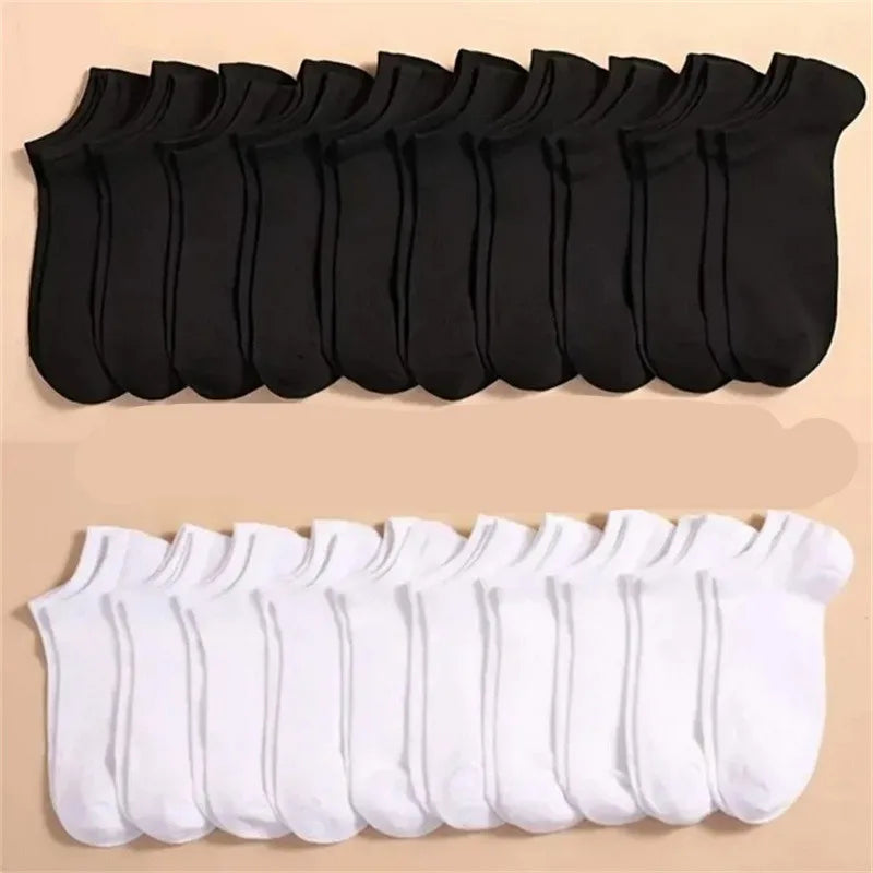 50/100 Pairs Solid Color Breathable Sock Women Men Boat Socks Invisible Low Cut Non-slip Summer No-show Ankle Socks Wholesale