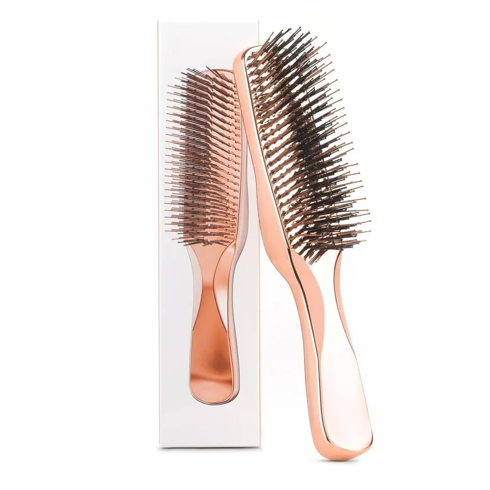 Japanese Premium Head Massager Scalp Brush Hair Massager Shampoo Brush Wet Plastic Detangling Brush Hair Cleaning Comb Rose Gold