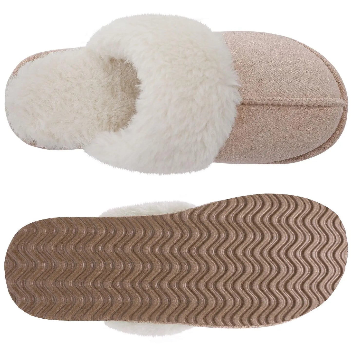 Kidmi Winter Women Fuzzy Slippers Classic Brand Fluffy House Shoes Indoor Warm Suede Cozy Slippers Casual Non-slip Cotton Shoes