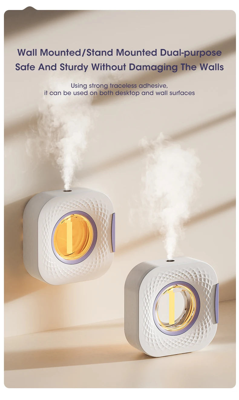 60 ㎡ Oil Aromatherapy Machine Air Purifying Diffuser Toilet Deodorization Fragrance Wall-mounted Humidifier Colorful Night Light