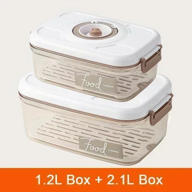 Vacuum Sealed Food Storage Box, Clear Fresh-Keeping Box, Capacity Food Dispenser, Transparent Container with Vacuum Pump