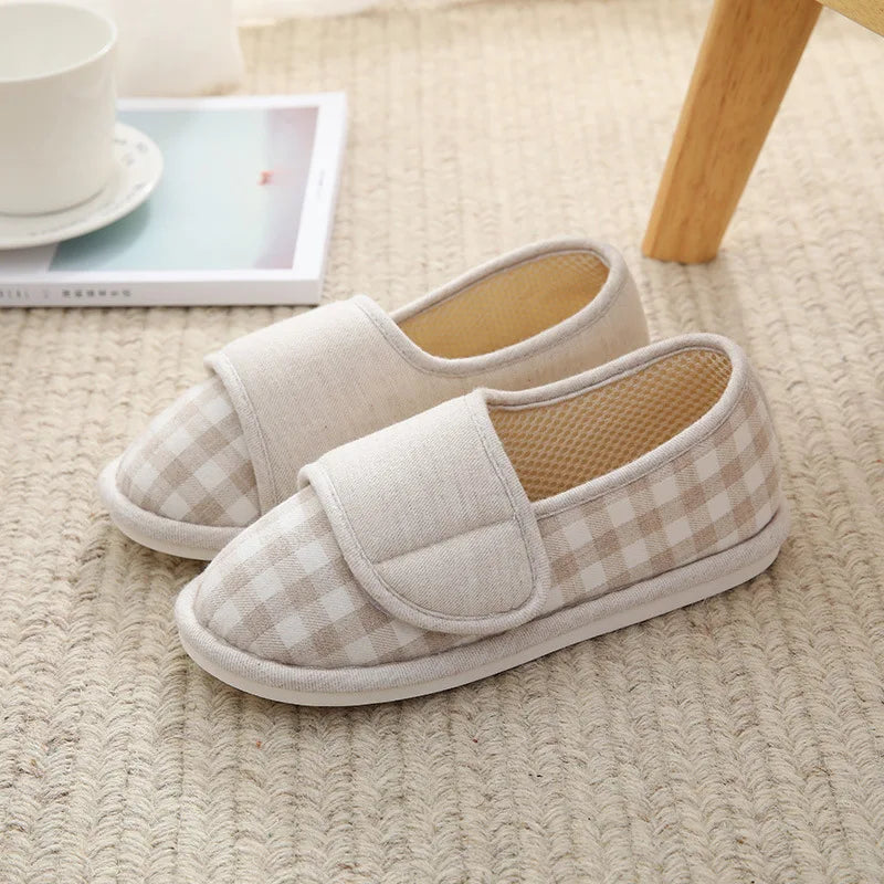 Women Diabetic Slippers Adjustable Closure Comfortable House Shoes Arthritis Edema Wide Slippers Comfy Cozy Shoes Closed Toed