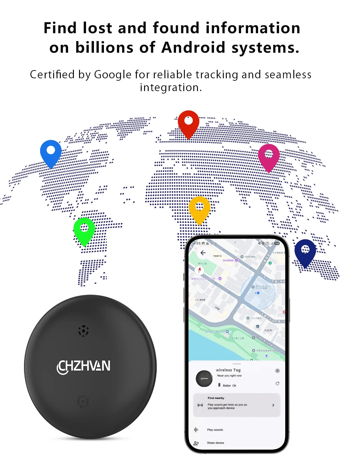 Mini Tracker for only Android Key Finder bike Bag Lost Tracker Smart Bluetooth airtag tracker work with Google Find Hub APP