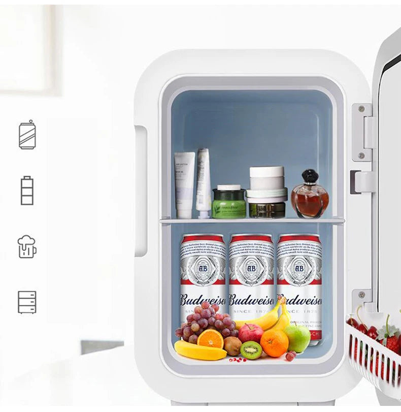 220V Mini Refrigerator Multifunction Portable Cold Freezer Car Home Cosmetics Fridge Drink Cooler Outdoor Travel Camping Beach6L