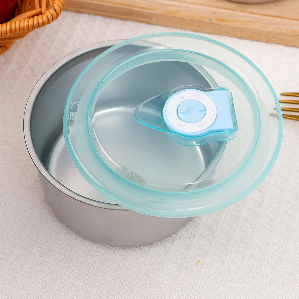 Round Leak-proof Lunch Box with Cover Stainless Steel Food Preservation Box Heat Resistant Sealed Food Storage Tank Tableware