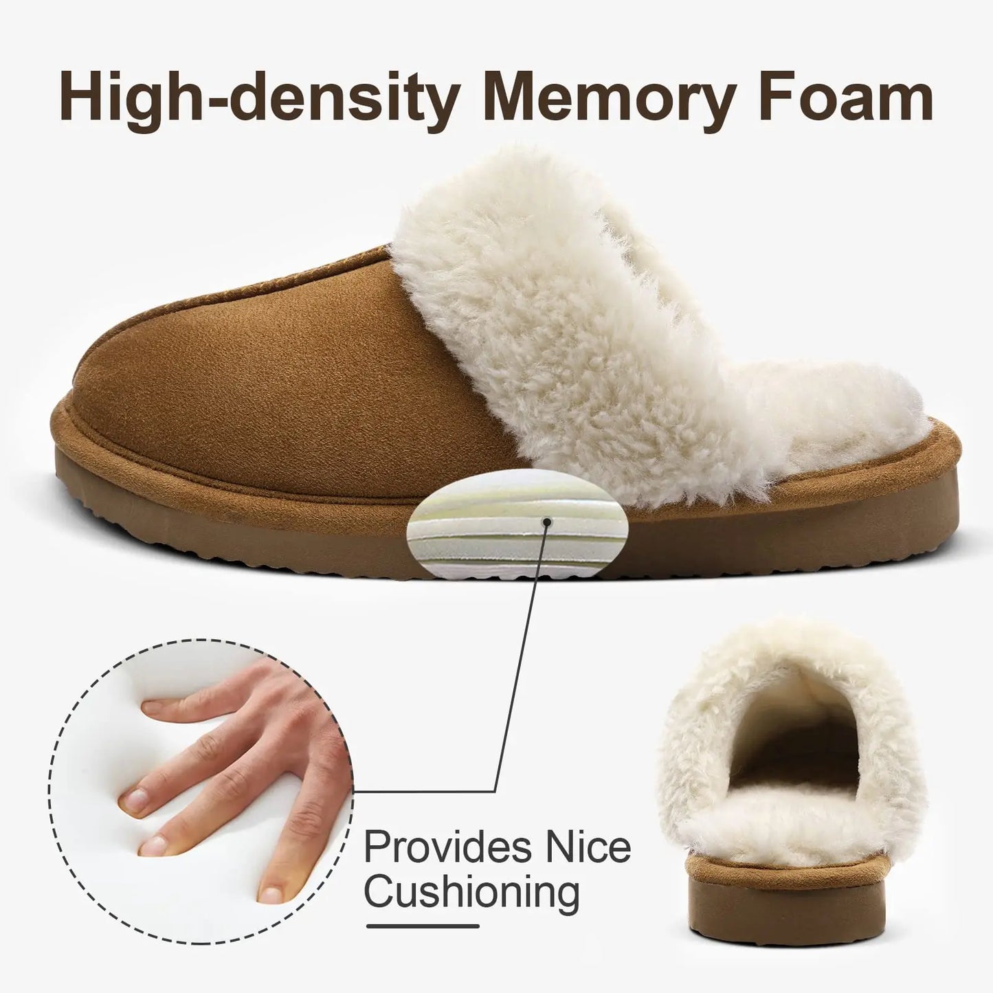 Kidmi Winter Women Fuzzy Slippers Classic Brand Fluffy House Shoes Indoor Warm Suede Cozy Slippers Casual Non-slip Cotton Shoes