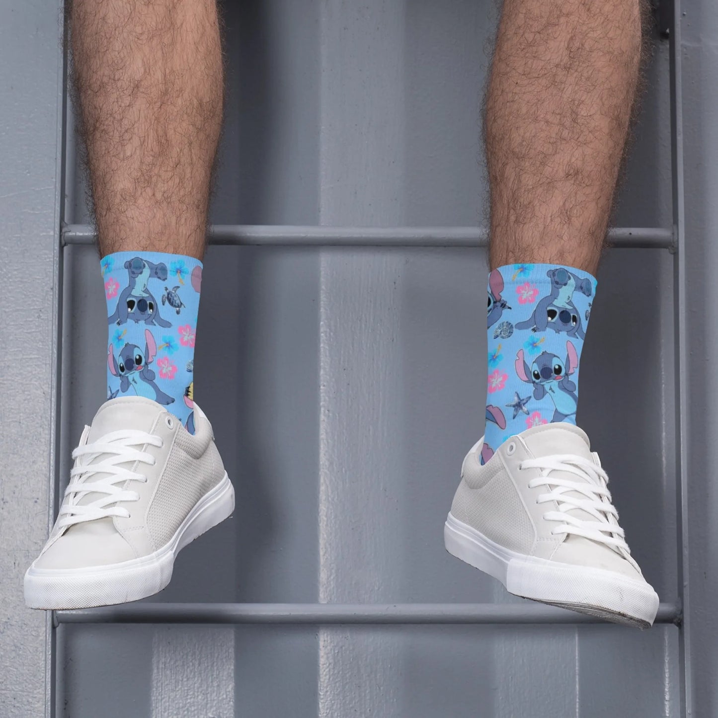 Cartoon Stitch Printed Men's Socks Soft and Comfortable Socks Novelty Harajuku Funny Street Hip-Hop Socks Party Holiday Gifts