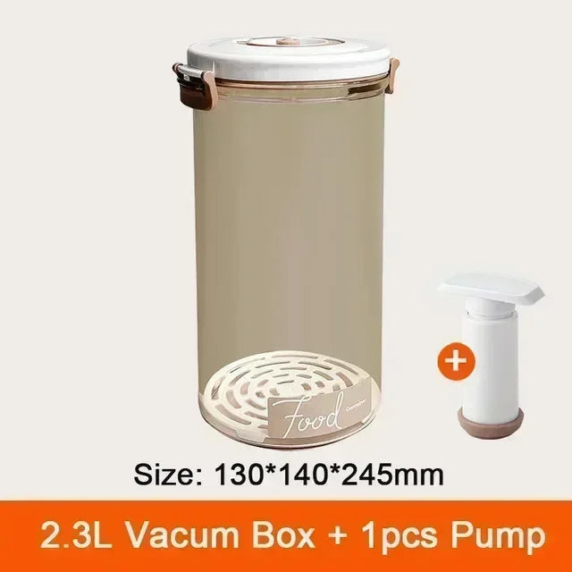 Vacuum Sealed Food Storage Box, Clear Fresh-Keeping Box, Capacity Food Dispenser, Transparent Container with Vacuum Pump