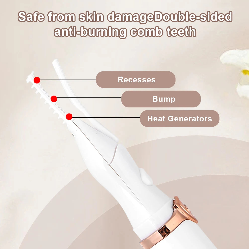 Heated Eyelash Curler USB Rechargeable Quick Heating Natural Curl Eyelash Curler Long Lasting for Quick Natural Curling