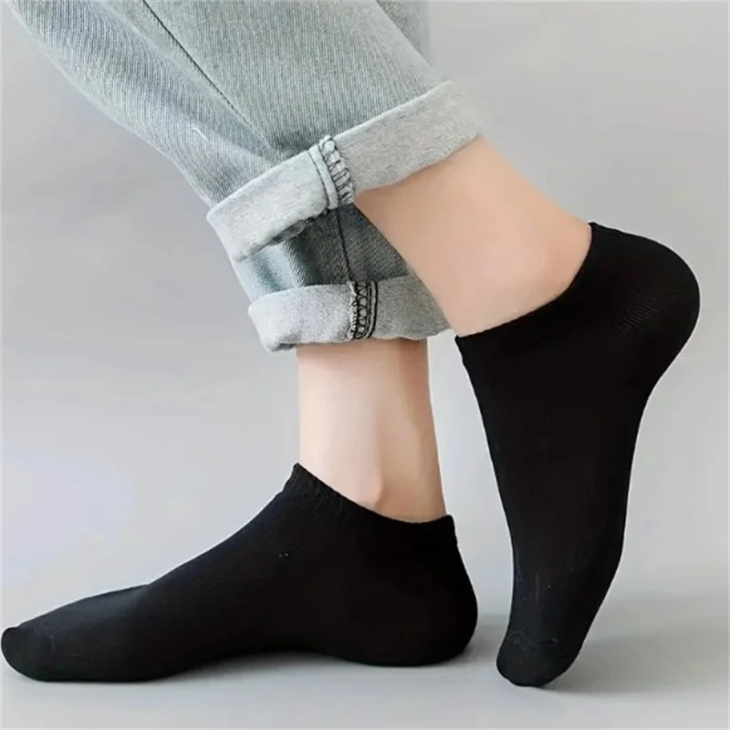 50/100 Pairs Solid Color Breathable Sock Women Men Boat Socks Invisible Low Cut Non-slip Summer No-show Ankle Socks Wholesale
