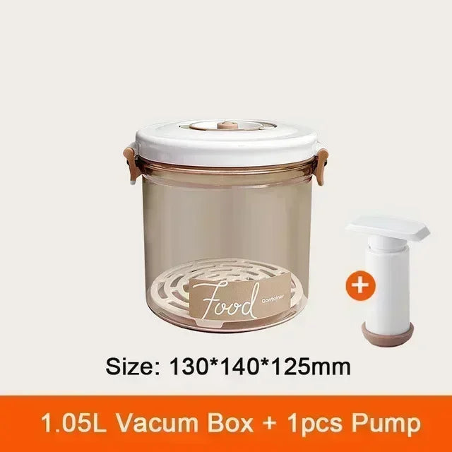 Vacuum Sealed Food Storage Box, Clear Fresh-Keeping Box, Capacity Food Dispenser, Transparent Container with Vacuum Pump