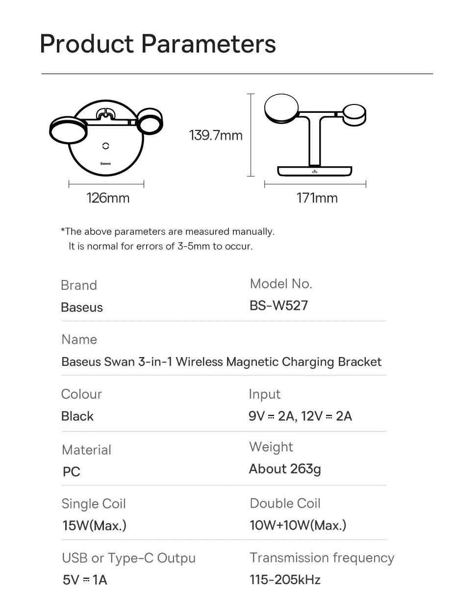 Baseus 3 in 1 20W Magnetic Wireless Charger Stand For Phone iPhone 15 14 Pro Airpods Apple Watch Fast Charging Station Holder