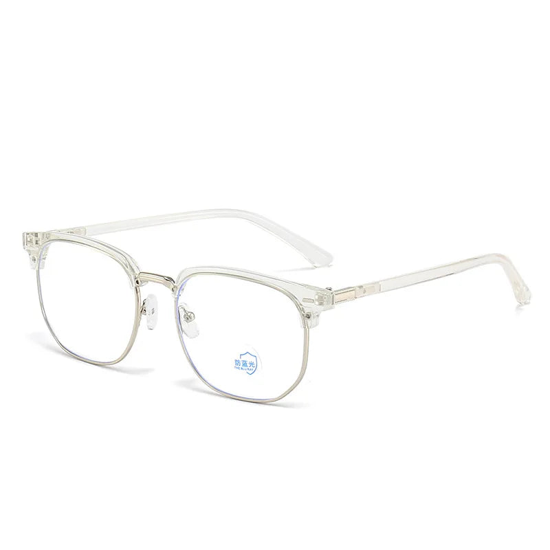 XJiea 2024 Photochromic Anti-blue Light Glasses Men Fashion Rectangle Semi Rimless Eyewear For Women Office Computer Goggle