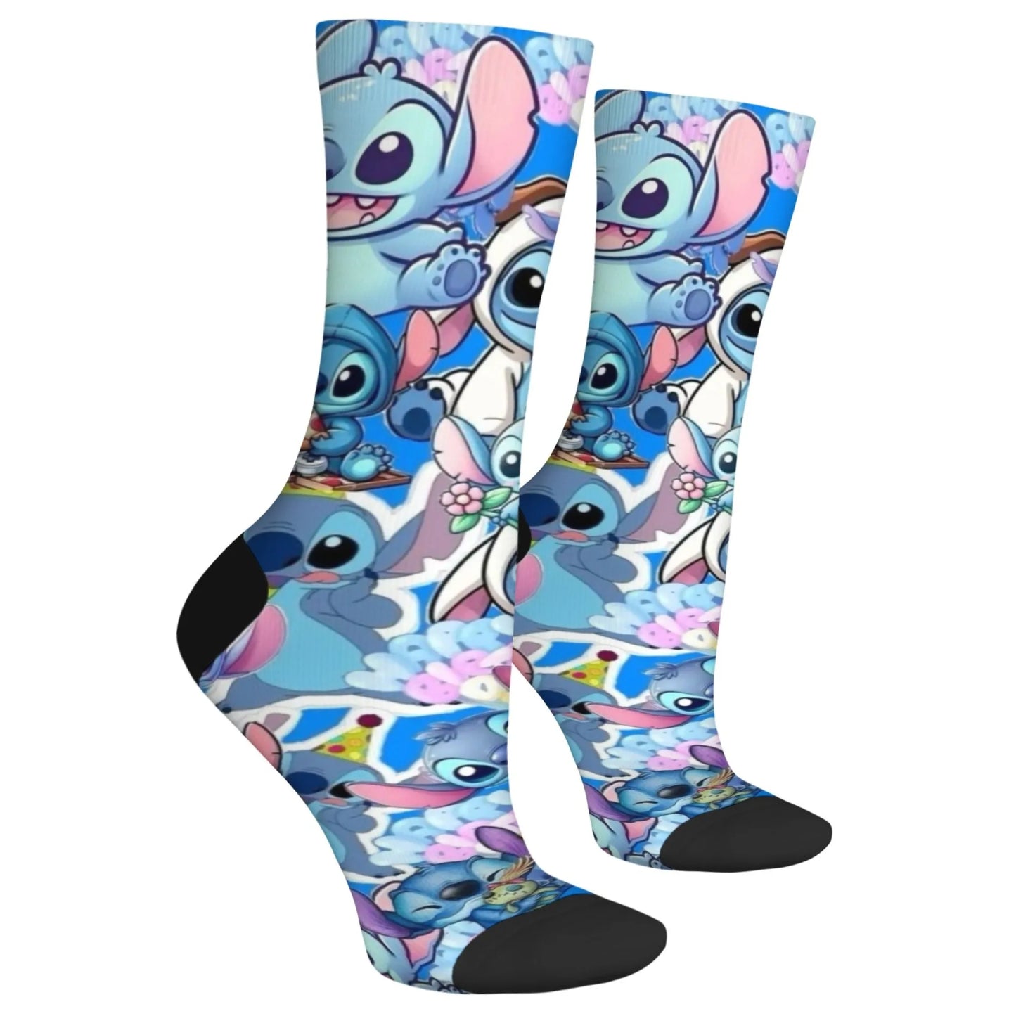 Cartoon Stitch Printed Men's Socks Soft and Comfortable Socks Novelty Harajuku Funny Street Hip-Hop Socks Party Holiday Gifts