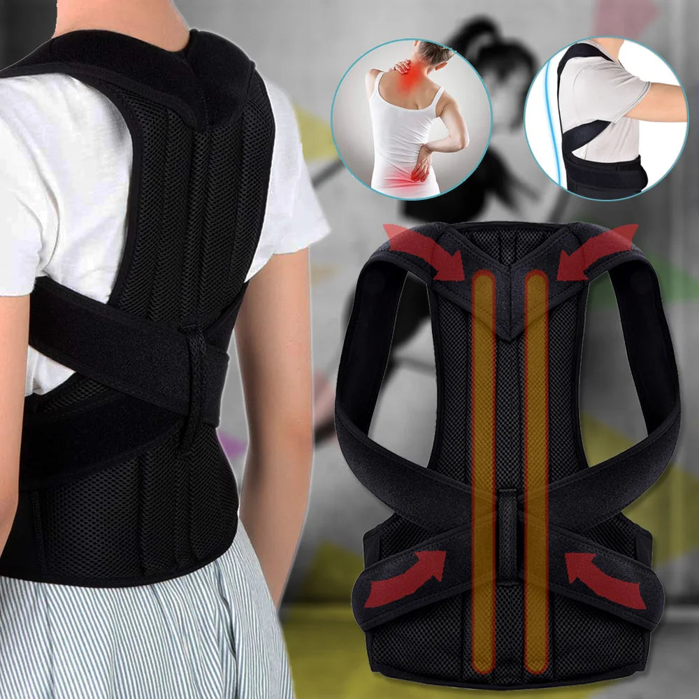 Adjustable Back Shoulder Posture Corrector Belt Clavicle Spine Support Reshape Your Body Upper and Lower Back Pain Relief Brace