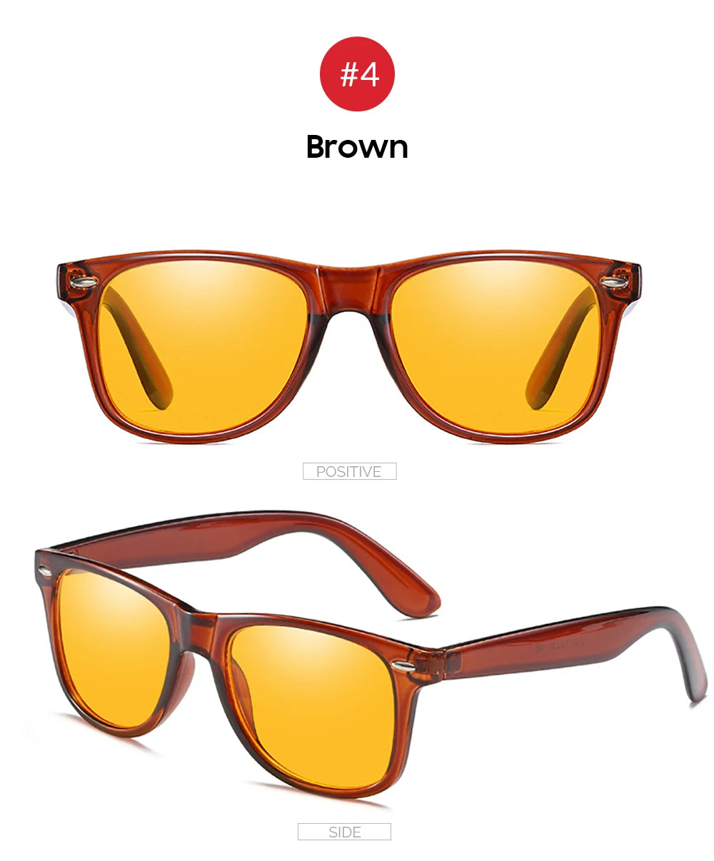 VIVIBEE Night Vision Blue Light Blocking Glasses Men Square Computer Eye Protection Eyeglasses Gaming Women Orange Eyewear