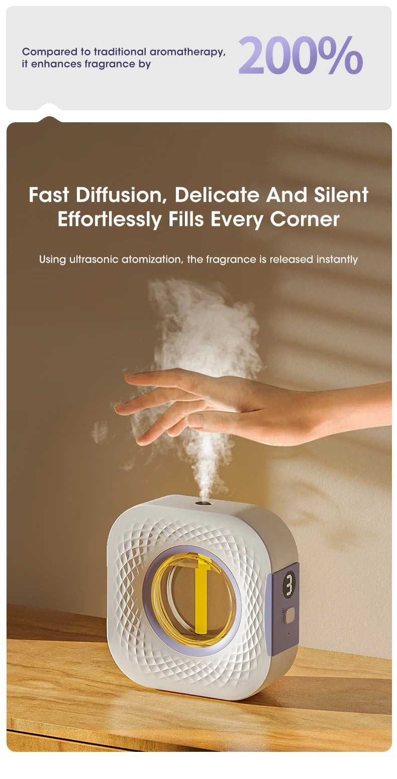 60 ㎡ Oil Aromatherapy Machine Air Purifying Diffuser Toilet Deodorization Fragrance Wall-mounted Humidifier Colorful Night Light