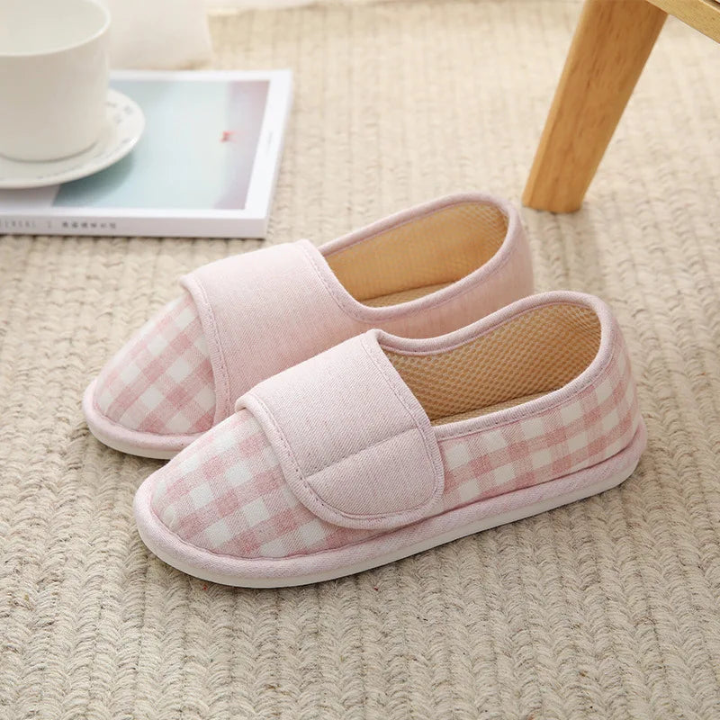 Women Diabetic Slippers Adjustable Closure Comfortable House Shoes Arthritis Edema Wide Slippers Comfy Cozy Shoes Closed Toed