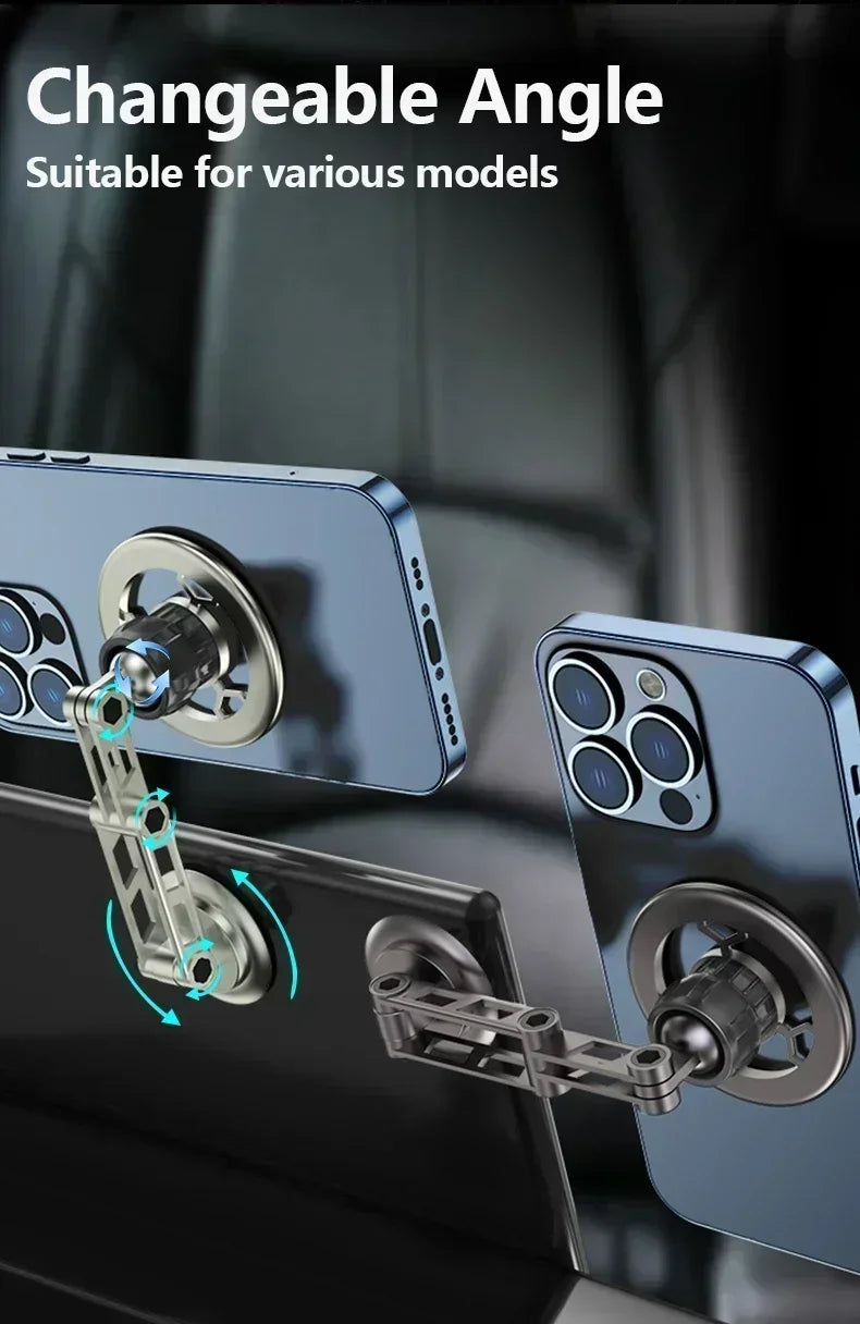 Magnetic Car Wireless Charger for iPhone 15 14 Pro Max Car Phone Holder 360 Rotation Metal Foldable Charging Stand for Samsung