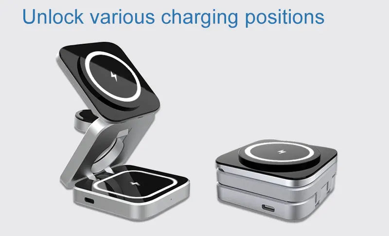 30W 3 In 1 Magnetic Wireless Charger Stand Pad for iPone 15 14 13 12 Pro Max Airpods Pro iWatch 8 7 6 Fast Charging Dock Station