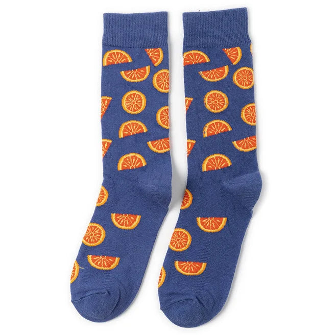 58 Style Food Theme Men Cartoon Socks Cotton Fruit Banana beer coffee bean doughnut sandwich hamburger sushi ice crea Long Socks