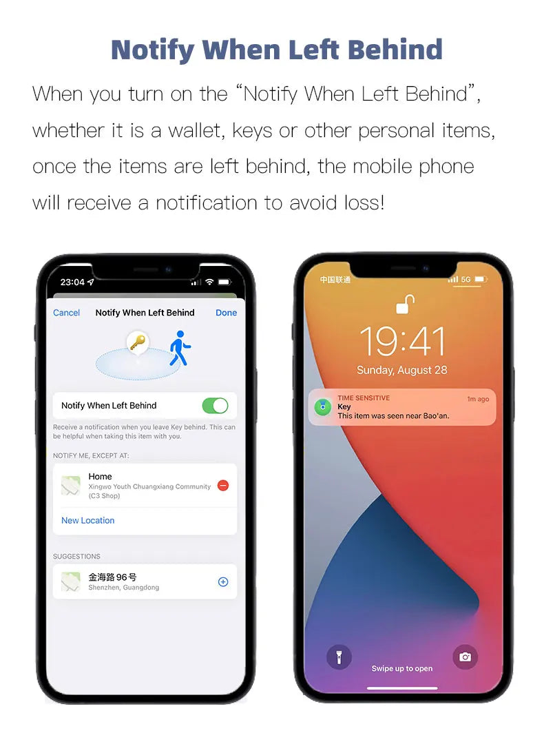 F2 Smart Airtag GPS Positioning Anti-Lost Device For iPhone iPad iOS Find My App Bluetooth Tracker Keys/Pets/Kids Locator Finder