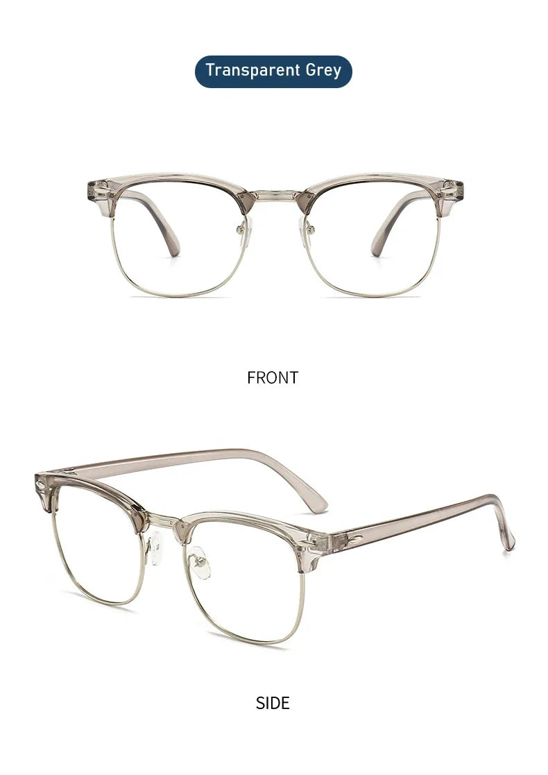 Men Retro Anti-blue Light Glasses Classic Vintage Half Frames Anti Blue Light Blocking Computer Eyeglasses For Women Accessory
