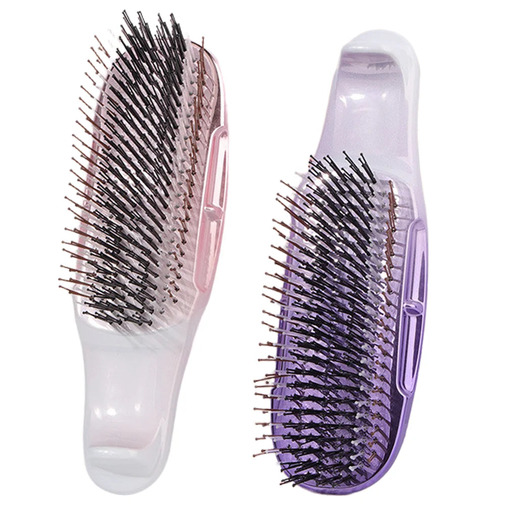 Japanese Premium Head Massager Scalp Brush Hair Massager Shampoo Brush Wet Plastic Detangling Brush Hair Cleaning Comb Rose Gold